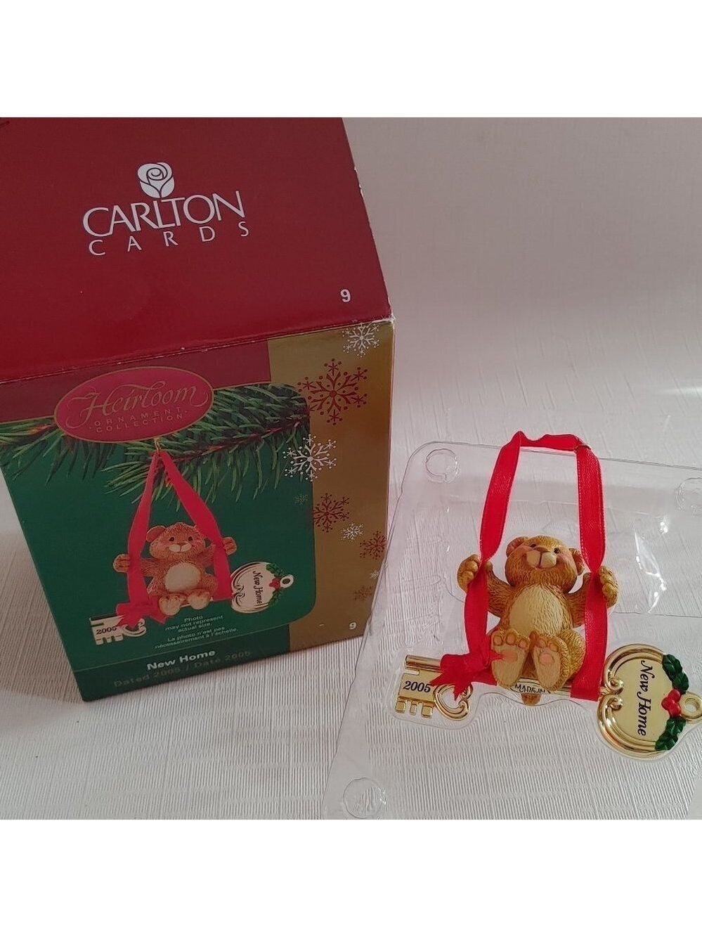 CUTE Carlton Cards Heirloom Collection New Home Ornament Golden Key Tedd…